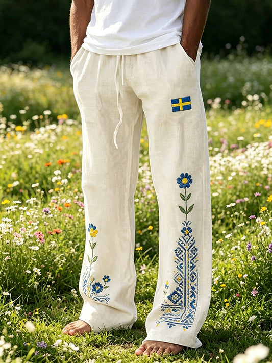 Men's Leisure House with Summer Floral Pattern