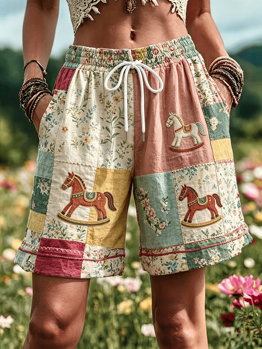 Damer Svensk midsommarfest minnesart-print shorts