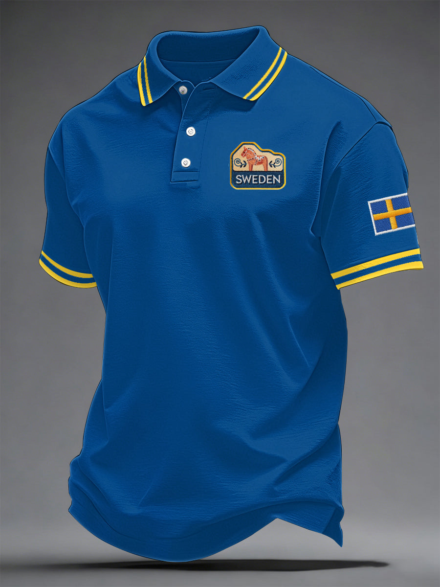 Herrkläder svensk tryckt avslappnad topp