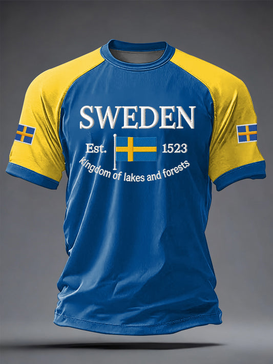 Men's Swedish Print Casual Short-Sleeve T-Shirt