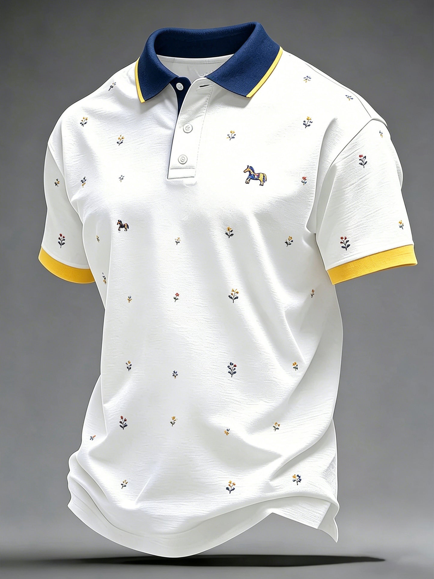 Men's art print with Swedish flag in color scheme, polo shirt