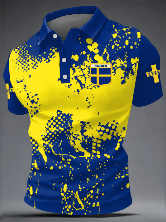 Men's sweatshirt with Swedish football print, casual style