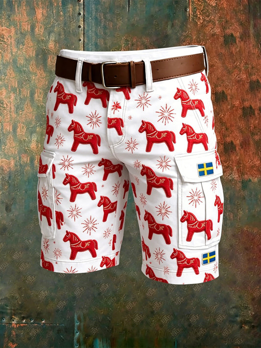 Men's shorts with art print to commemorate Sweden's National Day