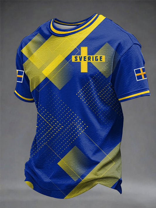 Men's shirt in Swedish football with print