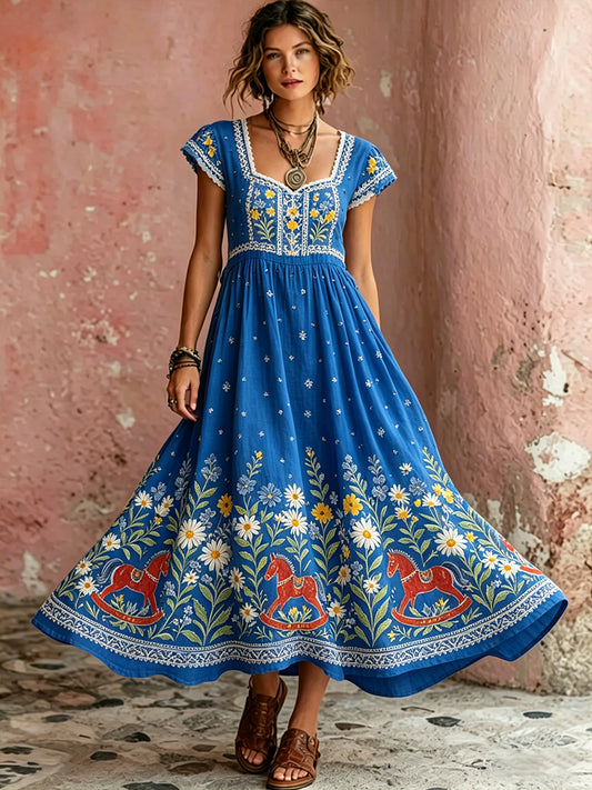 Women's Summer Floral Art Print Casual Dress
