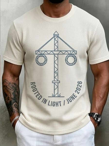 Mäns Vintage Svenska midsommar majståg Våffla Kort ärm T-shirt