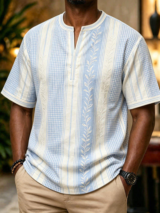 Men's short-sleeved top with an art print celebrating the Swedish Midsummer festival