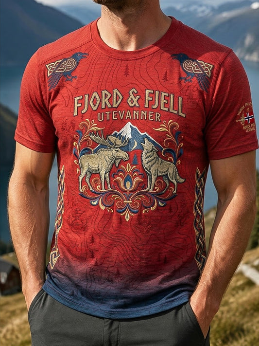 Men's Retro Norwegian Landscape Outdoor Leisure Sweater