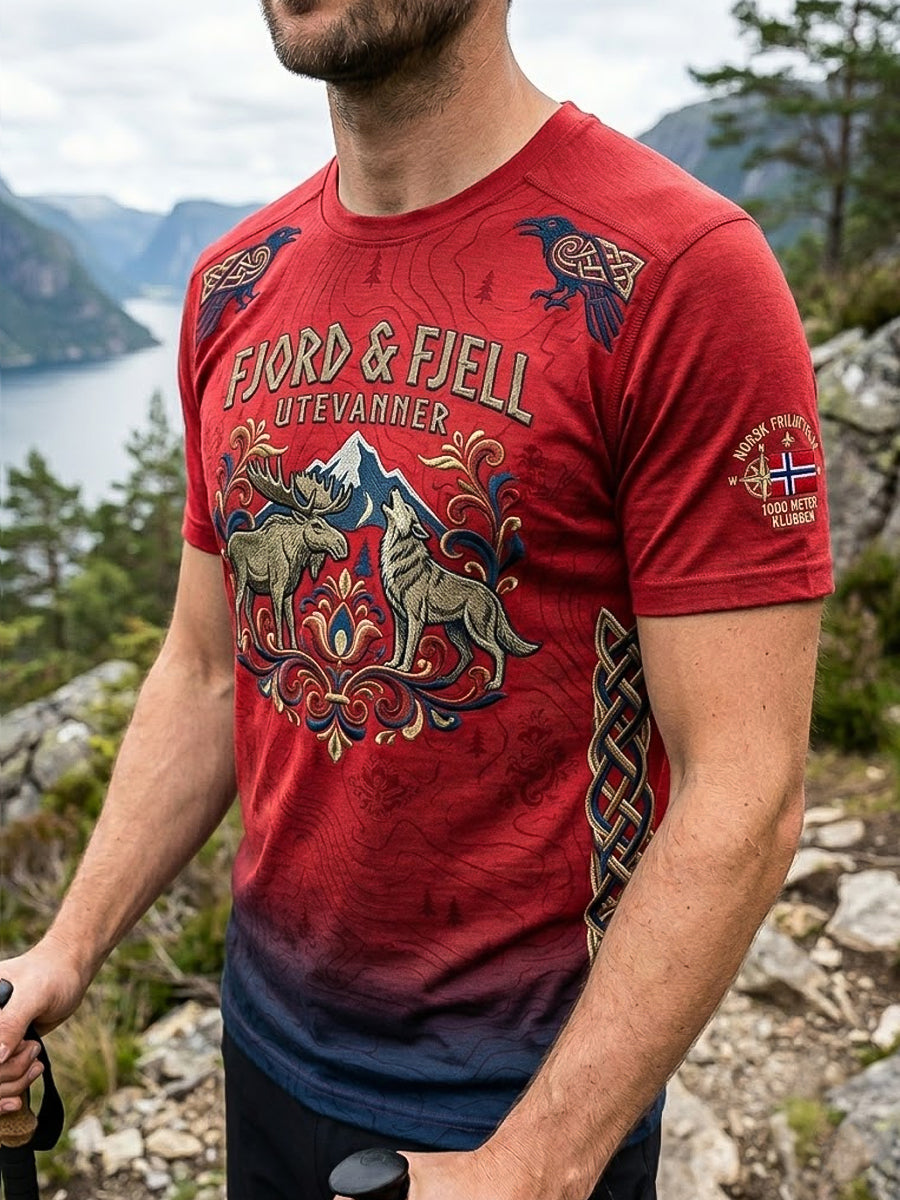 Herrer Retro Norsk Landskap Utendørs Fritidstrøye
