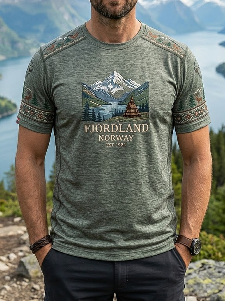 Herrer Retro Norsk Fjord Utendørs Fritidstrøye