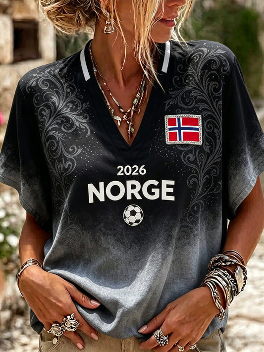 Kvinnenes Norge-fotballkamp heiar-art-print topp