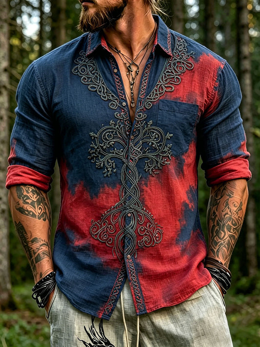 Men's Scandinavian Style Nordic Art Print Shirt
