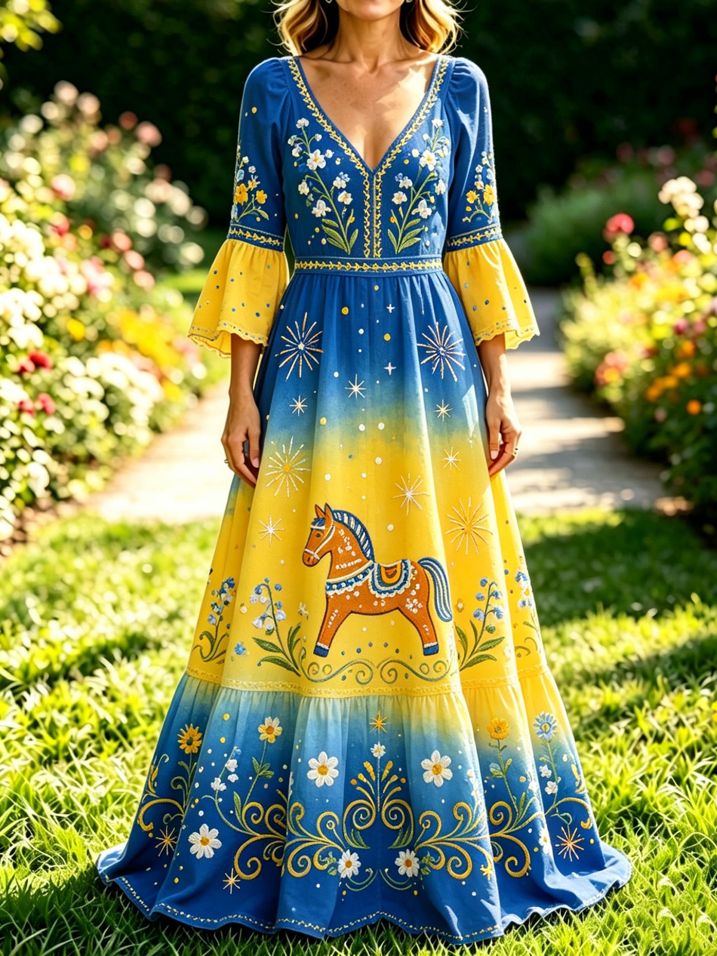Women's Swedish National Day Commemorative Art Print Dress