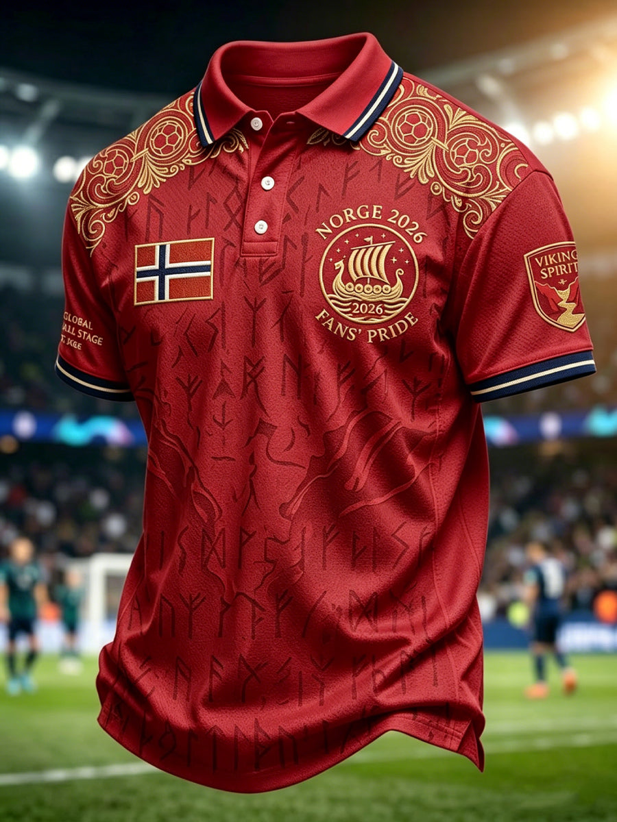 Retro Norwegian Football Fan Totem Polo Shirt for Everyday Use