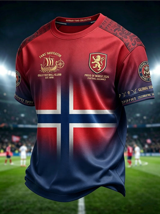 Retro norsk fotballfan uformell gradient-t-skjorte
