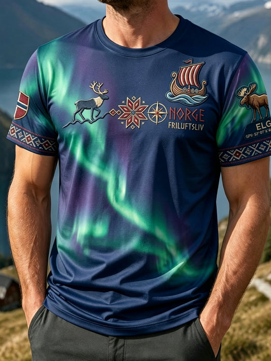 Men's Retro Aurora Outdoor Leisure T-Shirt