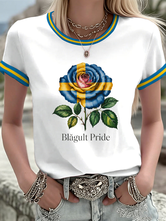 Ladies' Swedish print t-shirt