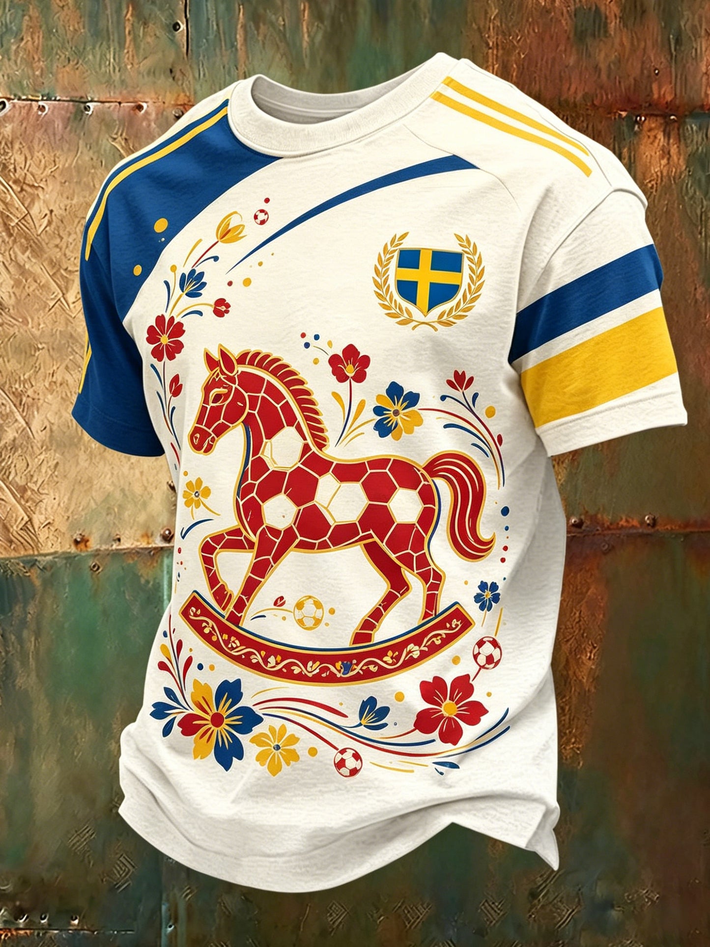 Manslig fotbollssupporterkonsttryck – T-shirt med korta ärmar