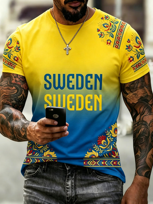 Men's sweatshirt with art print commemorating Swedish holidays and festivals