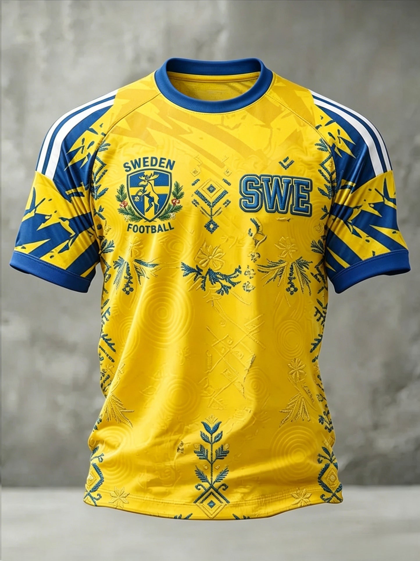 Svensk fotbollströja för män med korta ärmarna