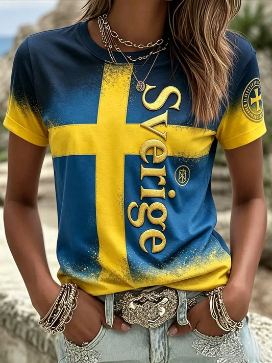 Women's short-sleeved football jersey in Swedish football