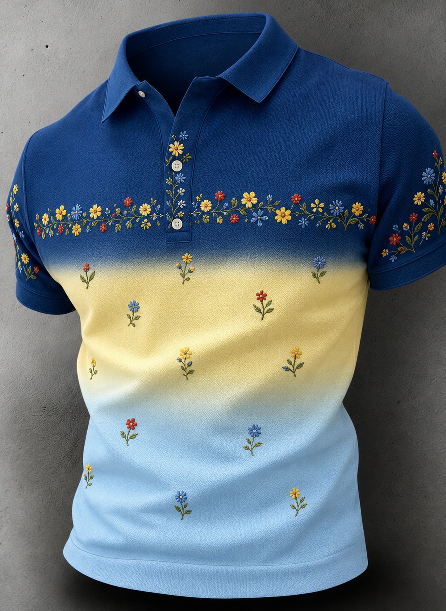 Men's polo shirt with artistic print commemorating Swedish holidays and festivals