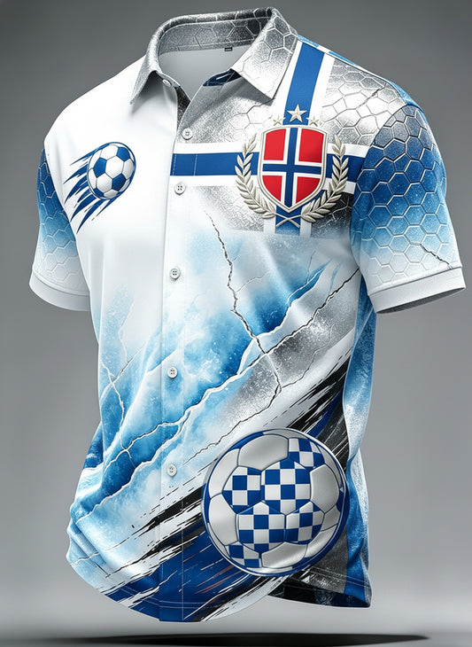 Men's Norwegian Football Match Cheers Art Print Shirt