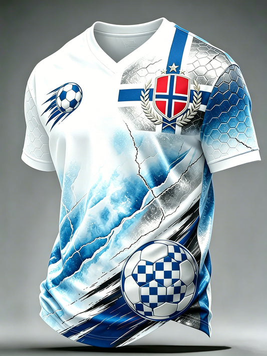 Men's Norway Football Match Cheering Art Print T-Shirt