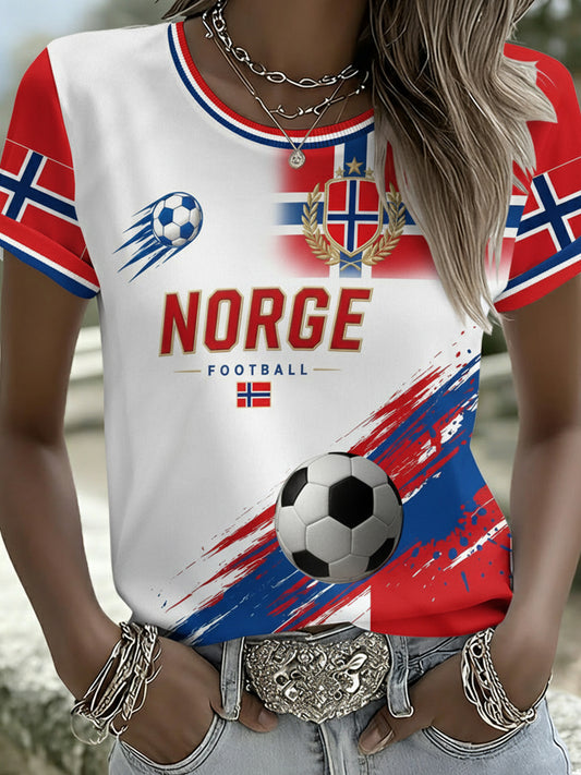 Women's Norway Football Match Art Print T-Shirt