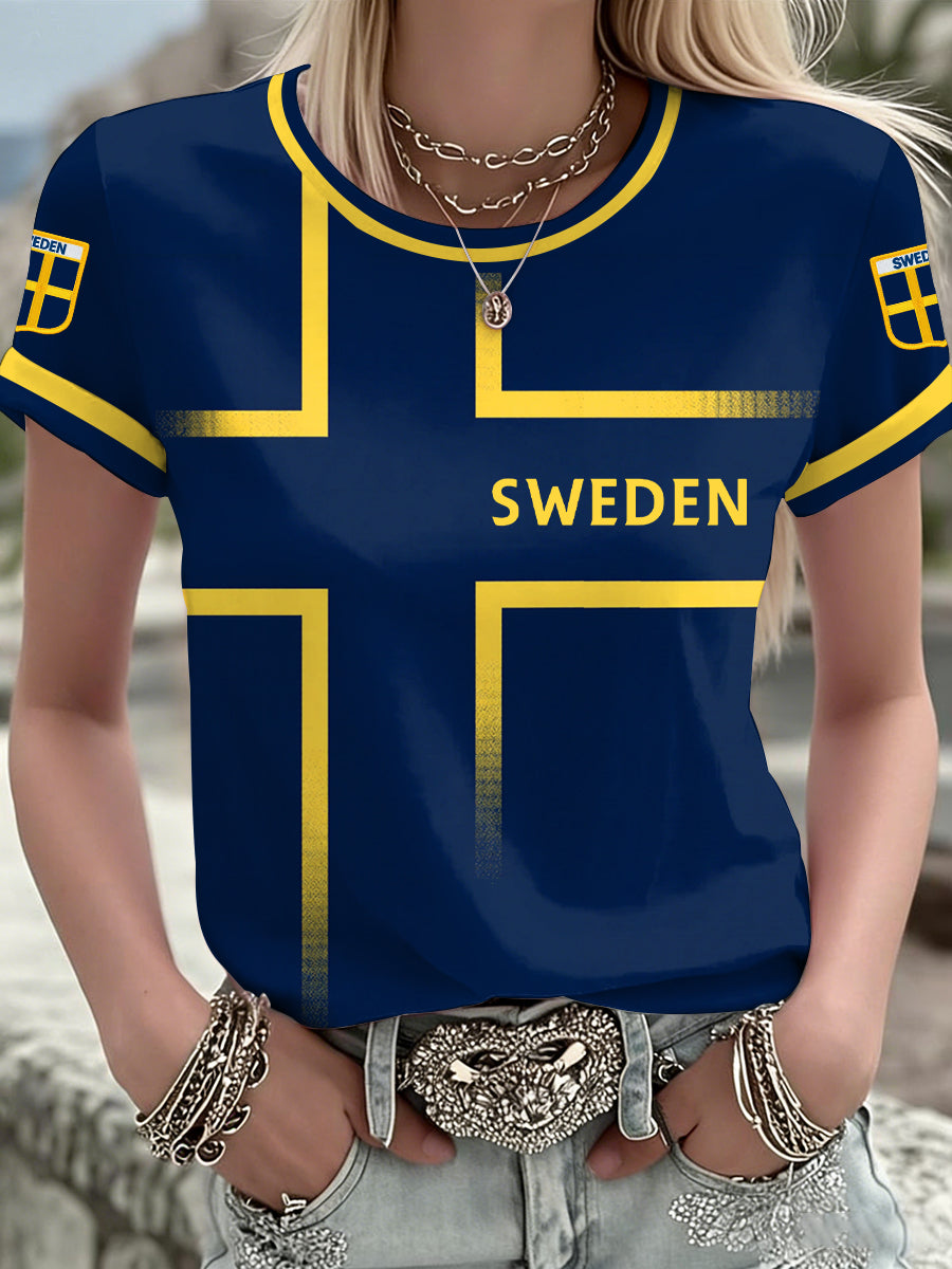 Damtröja med svensk fotbollstema