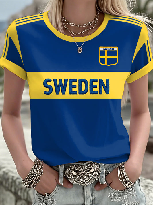 Women's sweater with a Swedish football theme