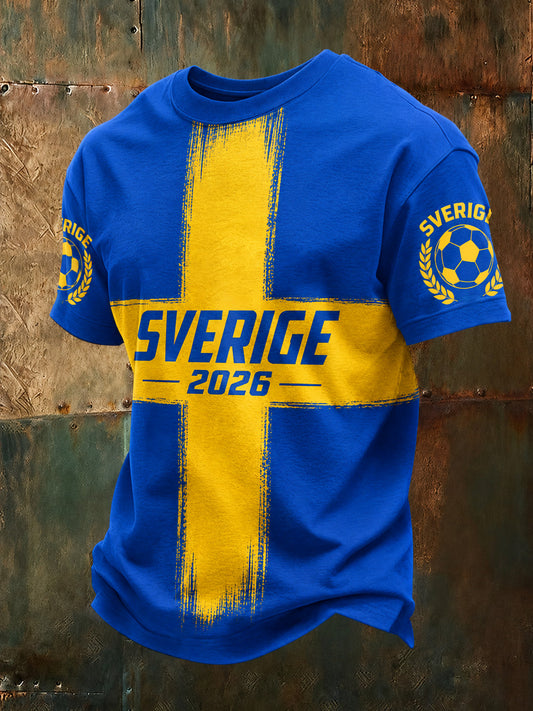 Men's sweatshirt with printed fan art for Swedish football celebration