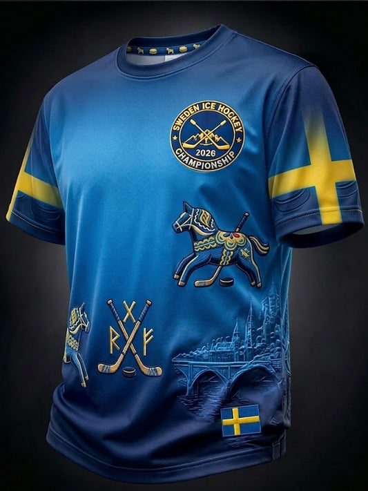 Retro Swedish Hockey Fan Easy-Access T-shirt