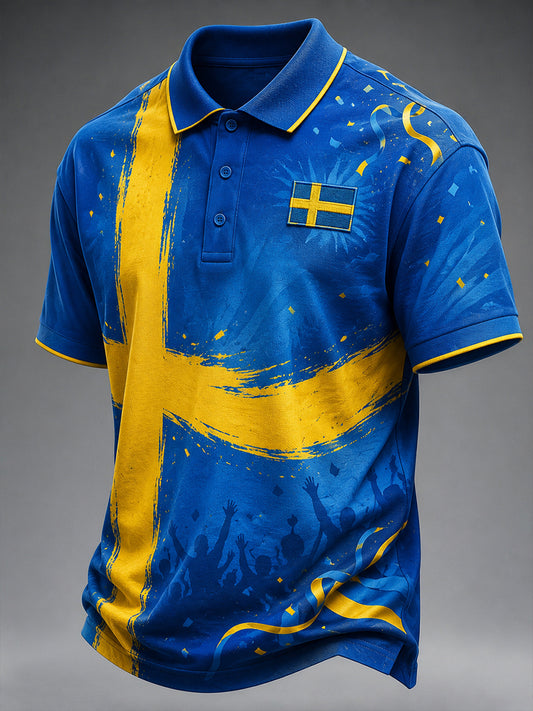 Men's short-sleeved polo shirt with the theme National Men's Day