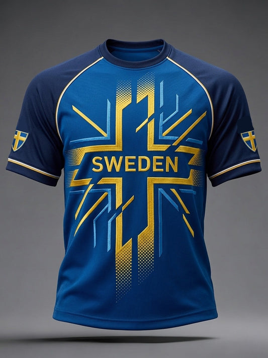 Men's retro-style shirt with Swedish football 2026 printed on
