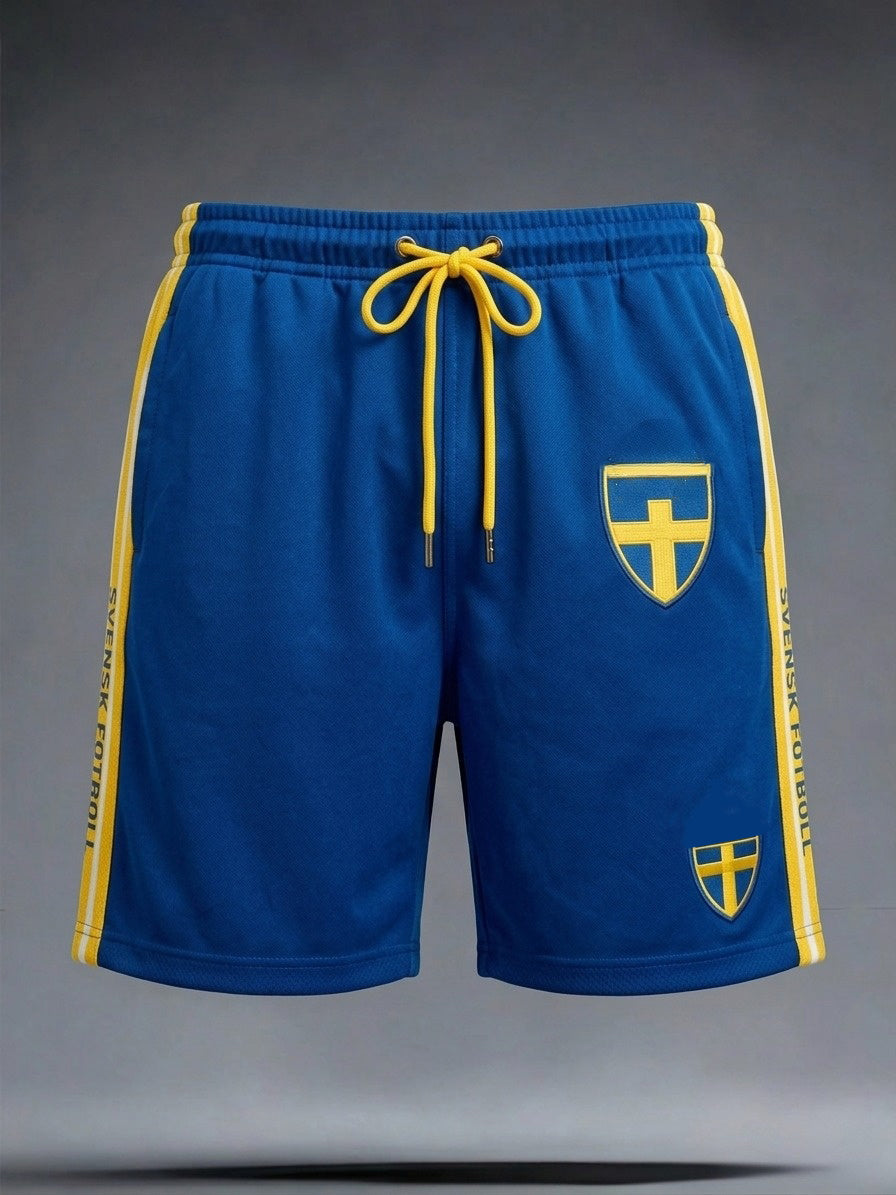 Men's retro Swedish football casual shorts