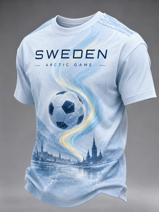 Men's short-sleeved football-themed T-shirt
