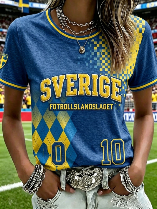 Women's Retro Sweden 2026 Short-Sleeve Football T-Shirt