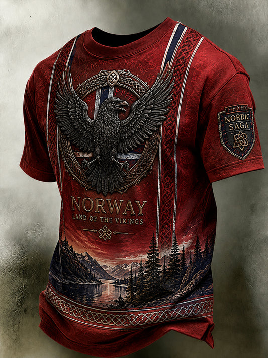 Lovely retro-style T-shirt with a Nordic touch and Norwegian art print