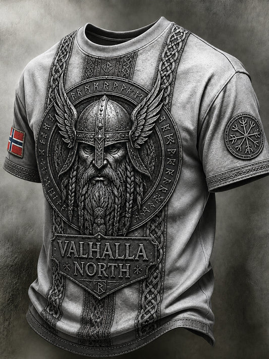 Lovely retro-style T-shirt with a Nordic touch and Norwegian art print