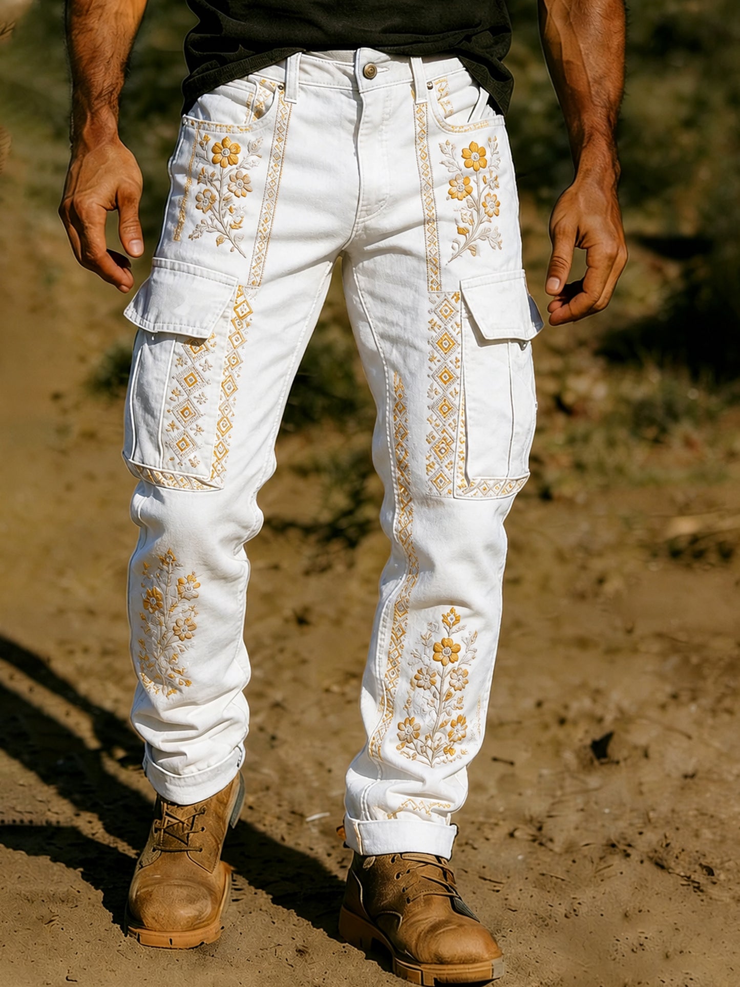 Men's trousers with an artistic print that celebrates the Swedish National Day