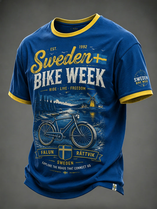 Men's Cycling Week Printed T-shirt for Men