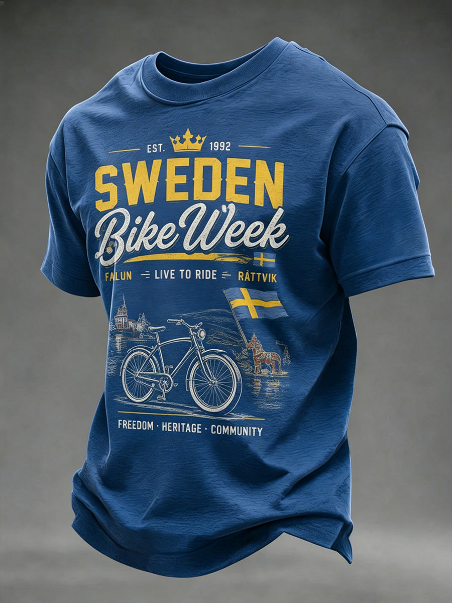 Men's Cycling Week Printed T-shirt for Men