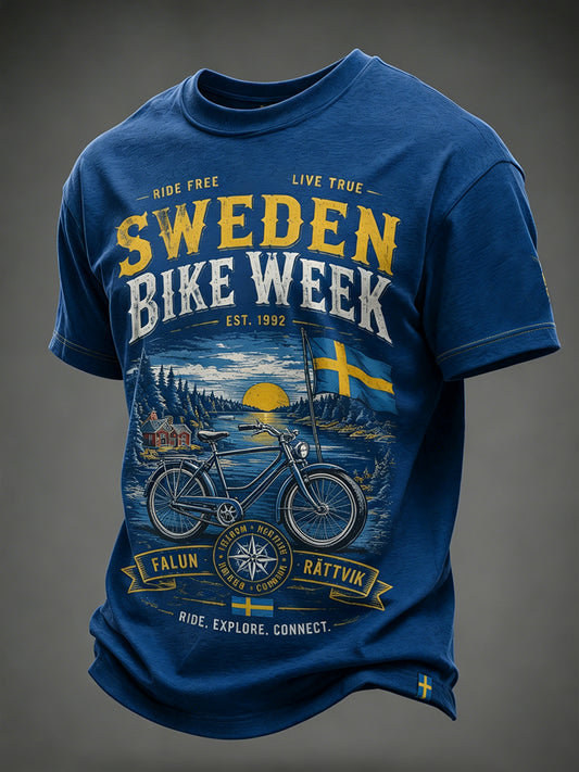 Men's Cycling Week Printed T-shirt for Men