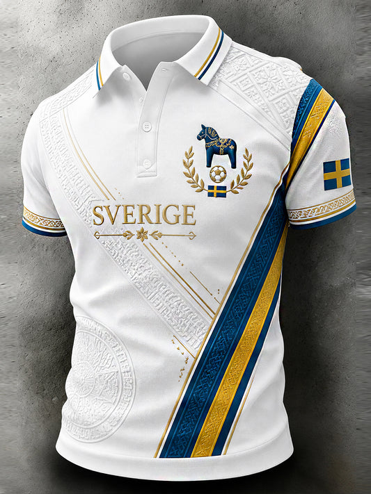 Retro Swedish Football Fan Art Print Casual Sweatshirt