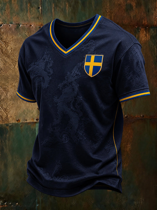 Men's Swedish Soccer Match Cheering Art Print T-Shirt