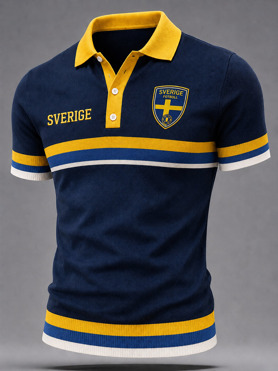 Retro Swedish Football Fan Art Print Casual Sweatshirt