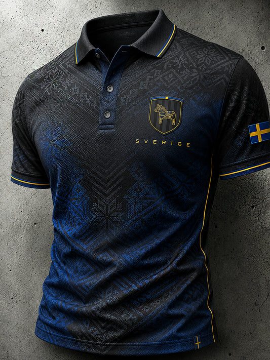 Retro Swedish Football Fan Art Print Casual Sweatshirt