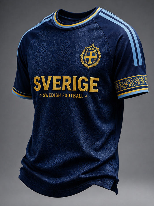 Retro Swedish Football Fan Art Print Casual Sweatshirt