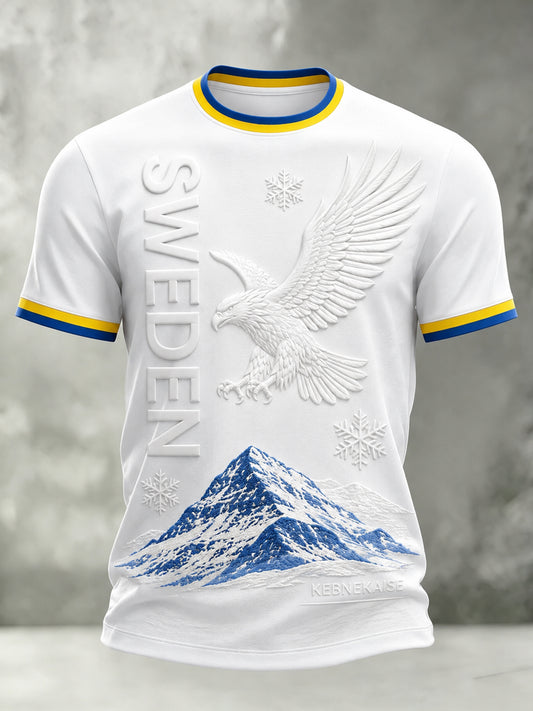 Herrarnas konsttryck T-shirt för Sveriges nationaldag